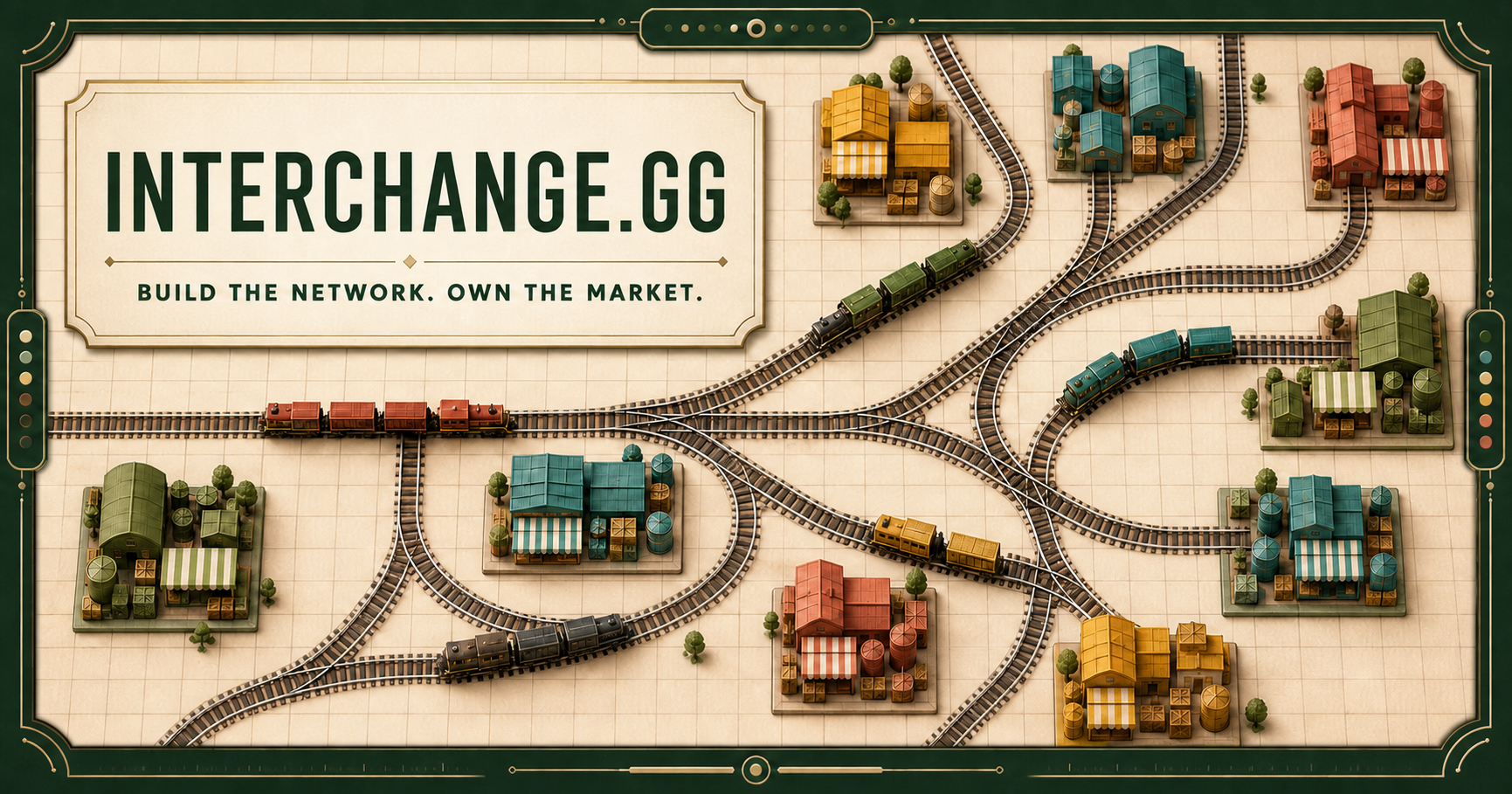 The interchange.gg railway network game board